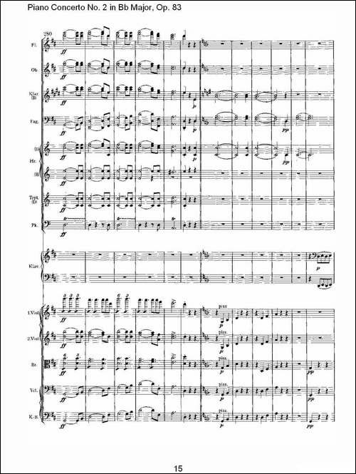 Bb大调钢琴第二协奏曲,-Op.83第二乐章-其他谱