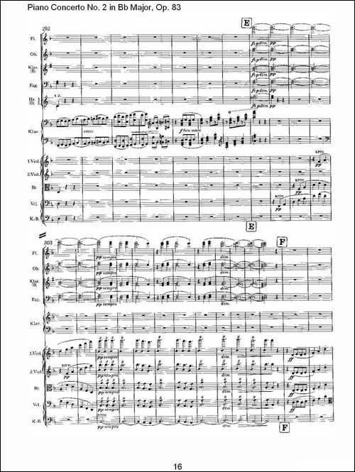 Bb大调钢琴第二协奏曲,-Op.83第二乐章-其他谱