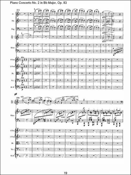 Bb大调钢琴第二协奏曲,-Op.83第二乐章-其他谱