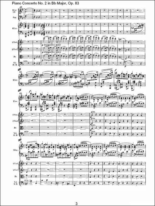 Bb大调钢琴第二协奏曲,-Op.83第二乐章-其他谱