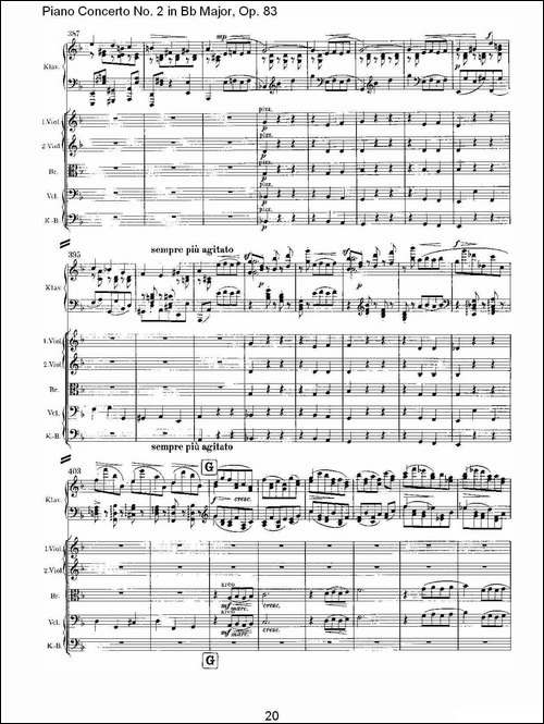 Bb大调钢琴第二协奏曲,-Op.83第二乐章-其他谱