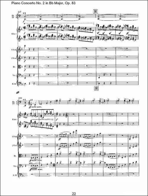Bb大调钢琴第二协奏曲,-Op.83第二乐章-其他谱