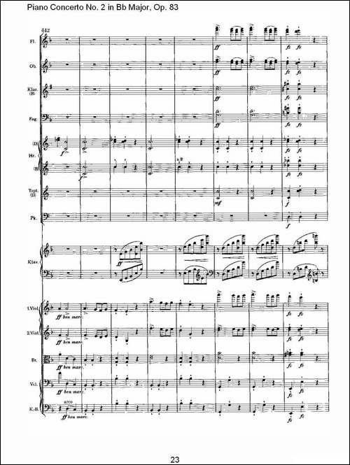 Bb大调钢琴第二协奏曲,-Op.83第二乐章-其他谱