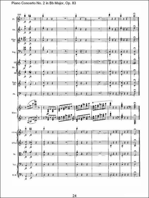 Bb大调钢琴第二协奏曲,-Op.83第二乐章-其他谱
