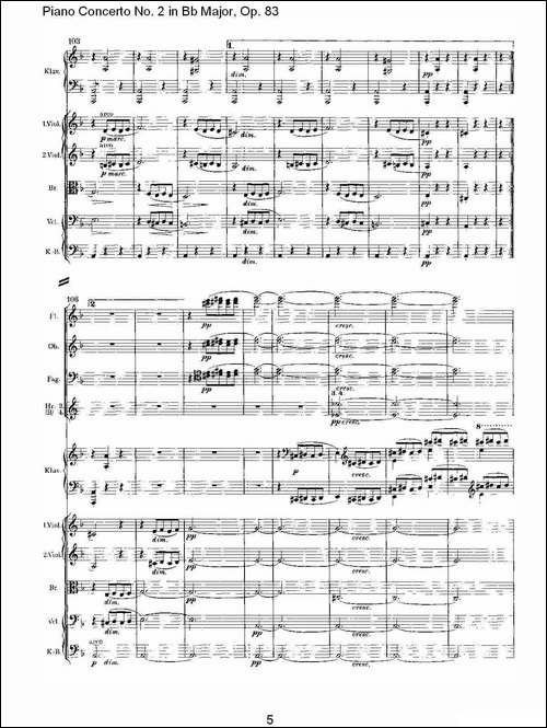 Bb大调钢琴第二协奏曲,-Op.83第二乐章-其他谱