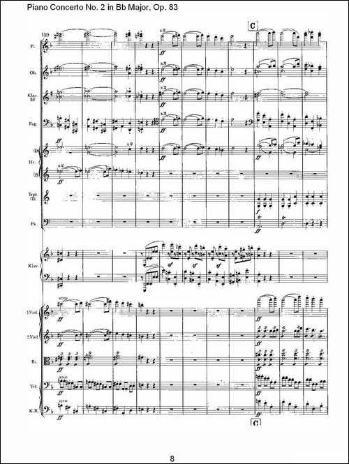 Bb大调钢琴第二协奏曲,-Op.83第二乐章-其他谱