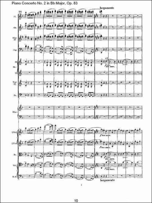 Bb大调钢琴第二协奏曲,-Op.83第二乐章-其他谱