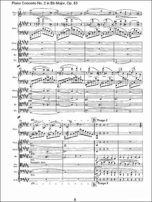 Bb大调钢琴第二协奏曲,-Op.83第三乐章-其他谱