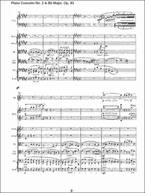 Bb大调钢琴第二协奏曲,-Op.83第三乐章-其他谱