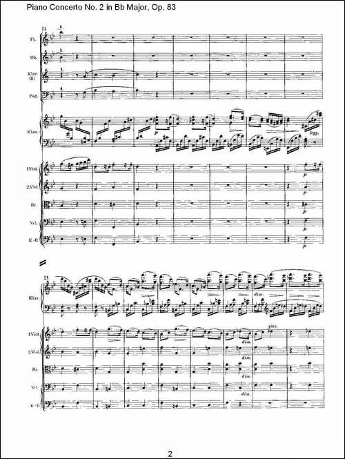 Bb大调钢琴第二协奏曲,-Op.83第四乐章-其他谱