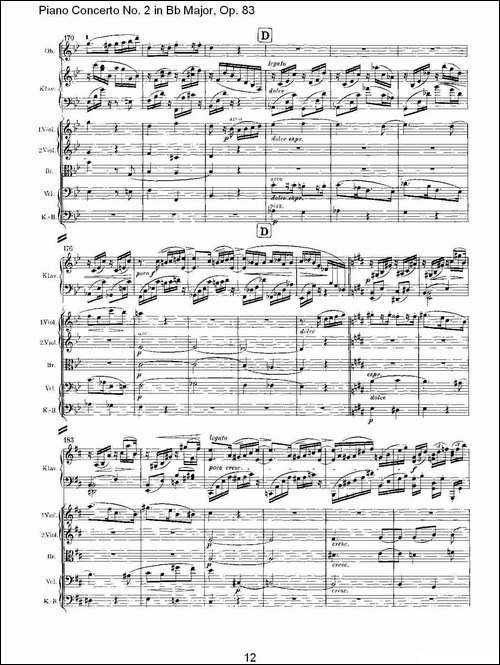 Bb大调钢琴第二协奏曲,-Op.83第四乐章-其他谱