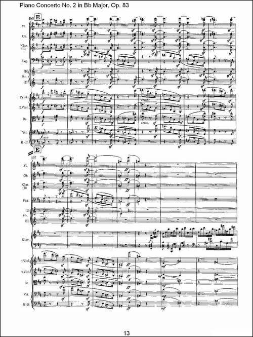 Bb大调钢琴第二协奏曲,-Op.83第四乐章-其他谱