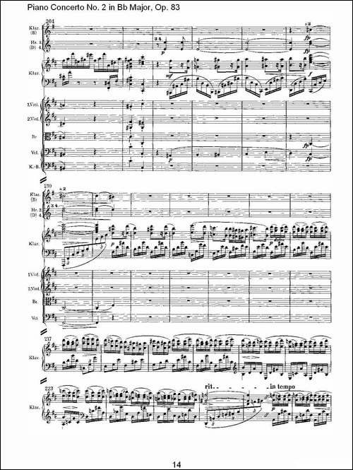 Bb大调钢琴第二协奏曲,-Op.83第四乐章-其他谱