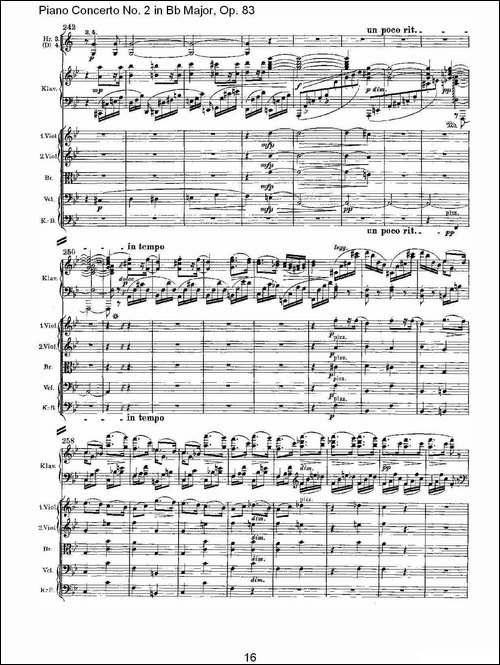 Bb大调钢琴第二协奏曲,-Op.83第四乐章-其他谱