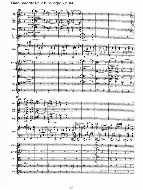 Bb大调钢琴第二协奏曲,-Op.83第四乐章-其他谱