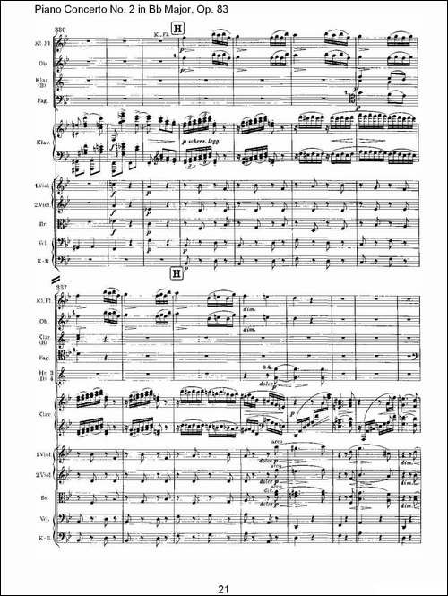 Bb大调钢琴第二协奏曲,-Op.83第四乐章-其他谱