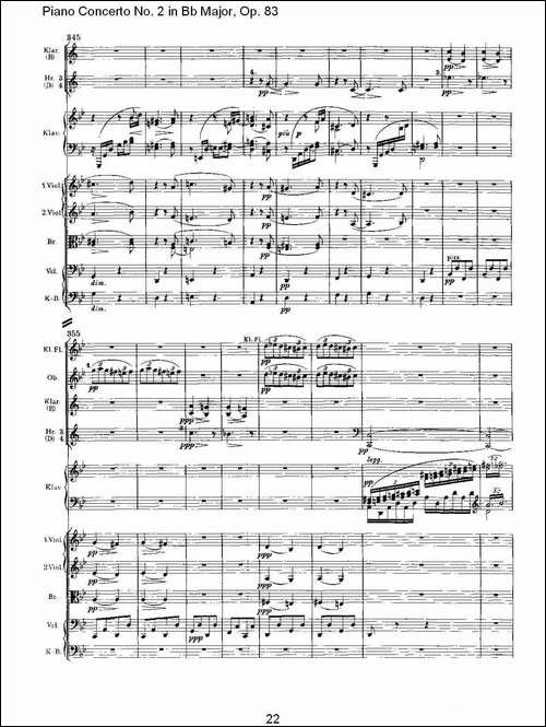 Bb大调钢琴第二协奏曲,-Op.83第四乐章-其他谱