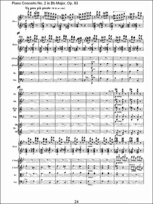 Bb大调钢琴第二协奏曲,-Op.83第四乐章-其他谱