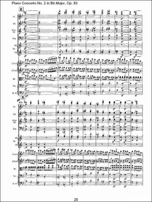 Bb大调钢琴第二协奏曲,-Op.83第四乐章-其他谱