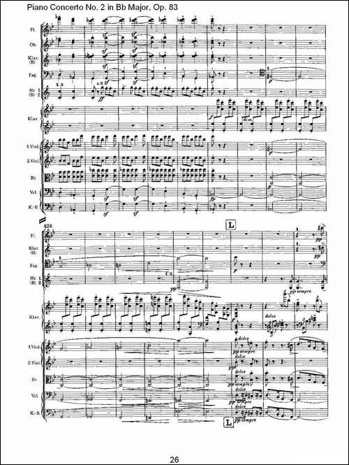 Bb大调钢琴第二协奏曲,-Op.83第四乐章-其他谱