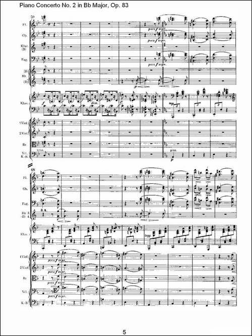 Bb大调钢琴第二协奏曲,-Op.83第四乐章-其他谱