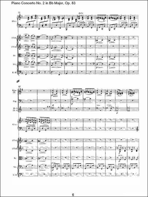 Bb大调钢琴第二协奏曲,-Op.83第四乐章-其他谱