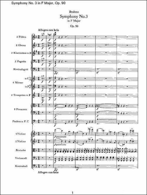 F大调第三交响曲,-Op.90第一乐章-其他谱