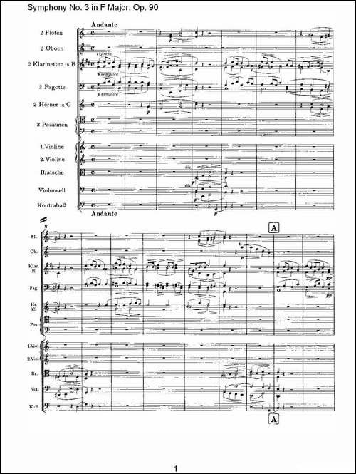 F大调第三交响曲,-Op.90第二乐章-其他谱