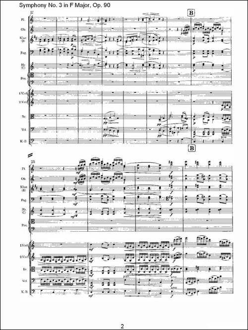 F大调第三交响曲,-Op.90第二乐章-其他谱