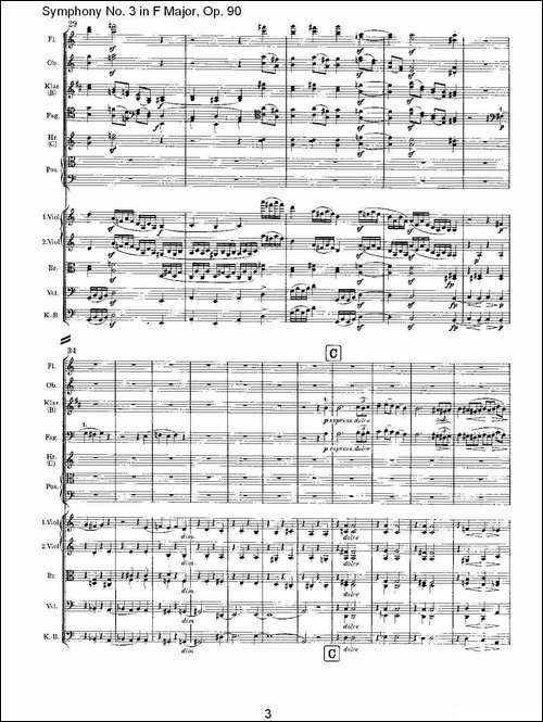 F大调第三交响曲,-Op.90第二乐章-其他谱