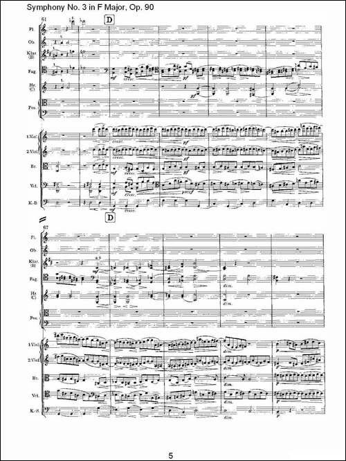 F大调第三交响曲,-Op.90第二乐章-其他谱
