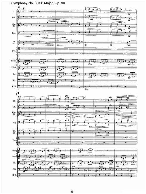 F大调第三交响曲,-Op.90第二乐章-其他谱