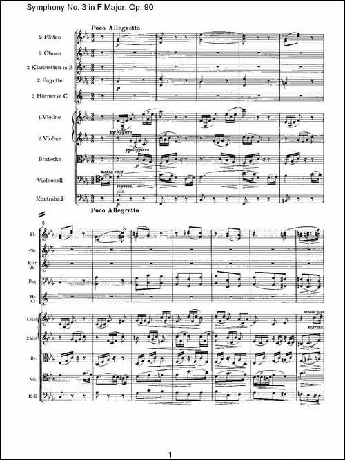 F大调第三交响曲,-Op.90第三乐章-其他谱