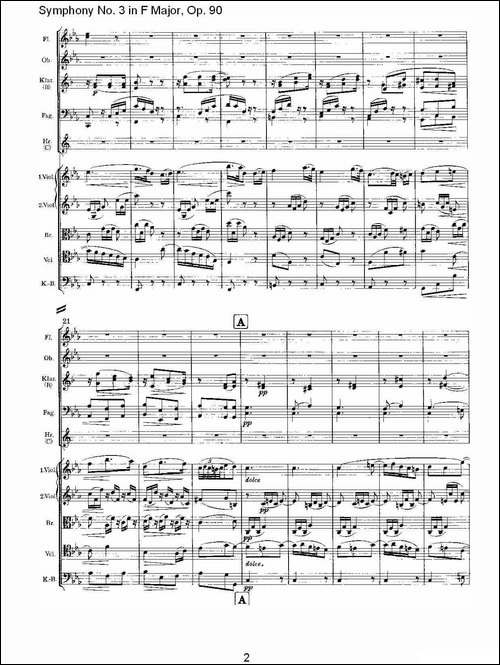 F大调第三交响曲,-Op.90第三乐章-其他谱