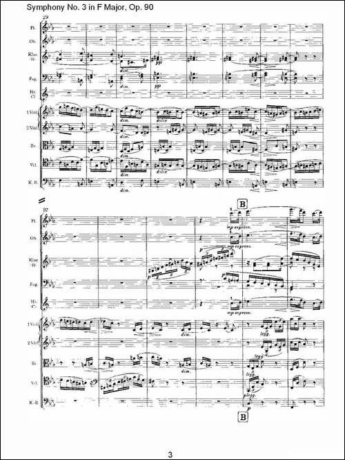 F大调第三交响曲,-Op.90第三乐章-其他谱