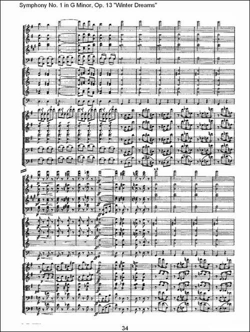 G小调第一交响曲,-Op.13-----冬天的梦幻Op.13第一乐章-二-其他谱