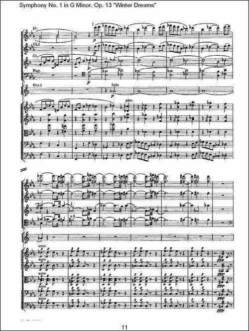 G小调第一交响曲,-Op.13-----冬天的梦幻Op.13第二乐章-其他谱