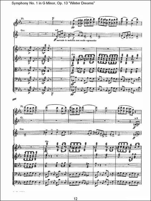 G小调第一交响曲,-Op.13-----冬天的梦幻Op.13第二乐章-其他谱