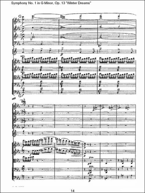 G小调第一交响曲,-Op.13-----冬天的梦幻Op.13第二乐章-其他谱