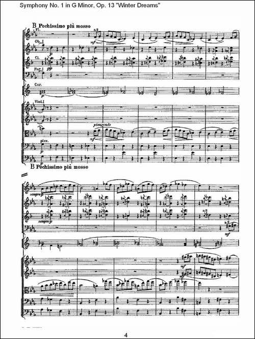 G小调第一交响曲,-Op.13-----冬天的梦幻Op.13第二乐章-其他谱