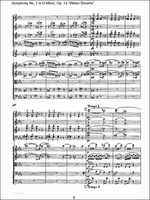 G小调第一交响曲,-Op.13-----冬天的梦幻Op.13第二乐章-其他谱