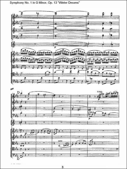G小调第一交响曲,-Op.13-----冬天的梦幻Op.13第二乐章-其他谱