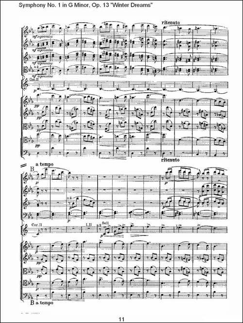 G小调第一交响曲,-Op.13-----冬天的梦幻Op.13第三乐章-其他谱