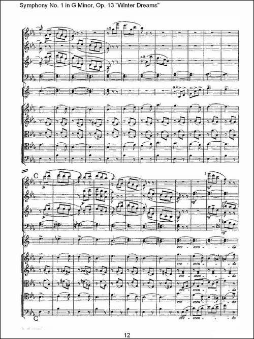 G小调第一交响曲,-Op.13-----冬天的梦幻Op.13第三乐章-其他谱