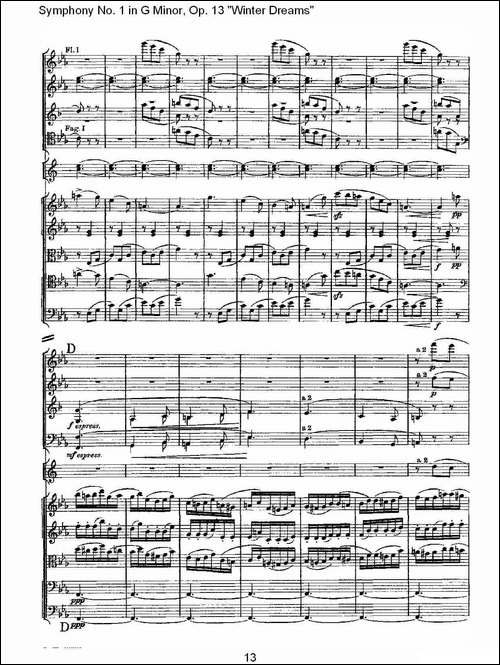 G小调第一交响曲,-Op.13-----冬天的梦幻Op.13第三乐章-其他谱