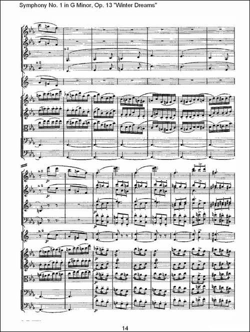 G小调第一交响曲,-Op.13-----冬天的梦幻Op.13第三乐章-其他谱