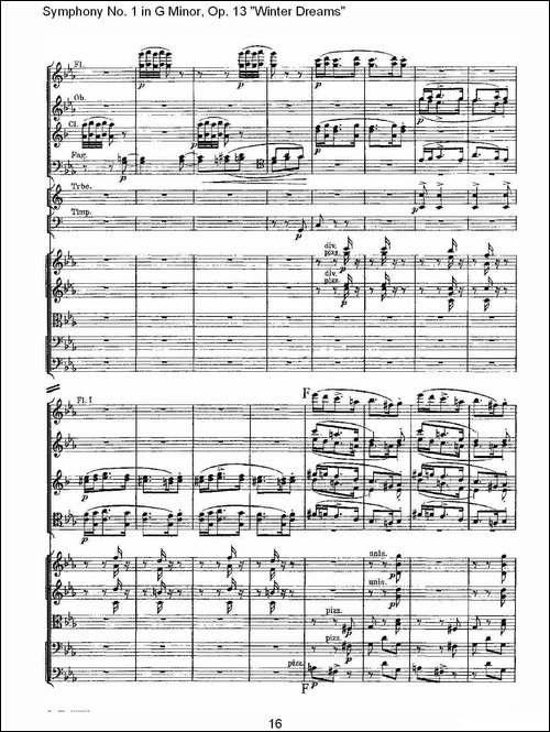G小调第一交响曲,-Op.13-----冬天的梦幻Op.13第三乐章-其他谱
