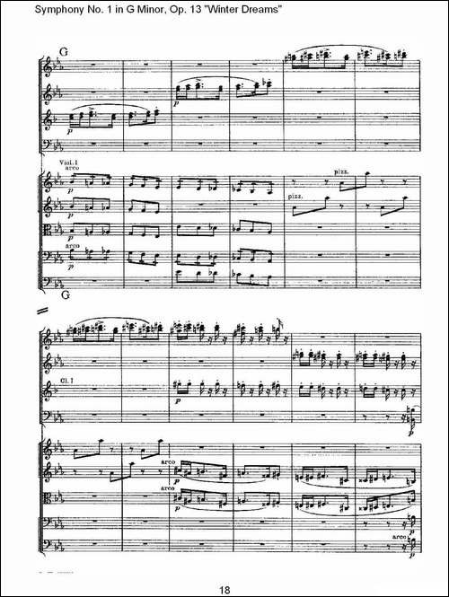 G小调第一交响曲,-Op.13-----冬天的梦幻Op.13第三乐章-其他谱