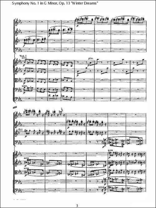 G小调第一交响曲,-Op.13-----冬天的梦幻Op.13第三乐章-其他谱