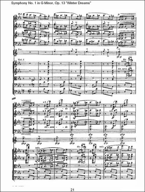 G小调第一交响曲,-Op.13-----冬天的梦幻Op.13第三乐章-其他谱